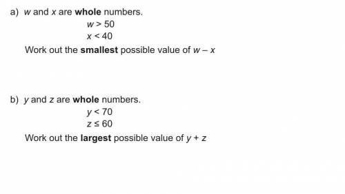 Y and z are whole numbers y<70 z 60 work out the largest possible value of y and z