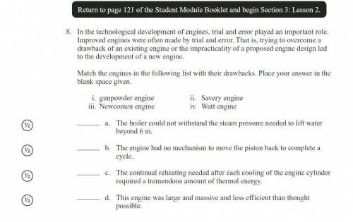 Match the engines in the following list with their drawbacks. Place your answer in the blank space