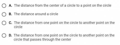 Which best describes the circumference of a circle?