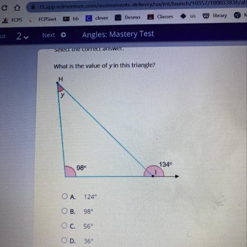 What is the value of y in this triangle?
