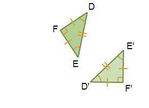 A transformation of ΔDEF results in ΔD'E'F'. Which transformation maps the pre-image to the image?