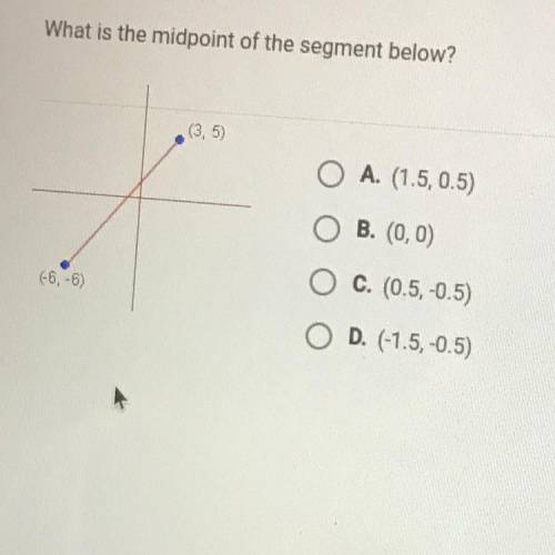 What is the mid point of the segment below? Help pls :3