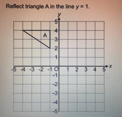 Reflect triangle A in the line y = 1.