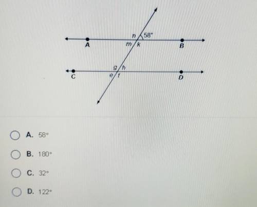 What is the measure of angle K?
