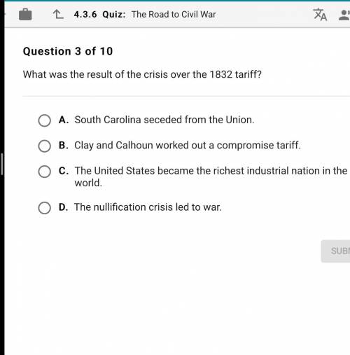 What was the result of the crisis over the 1832 tariff
