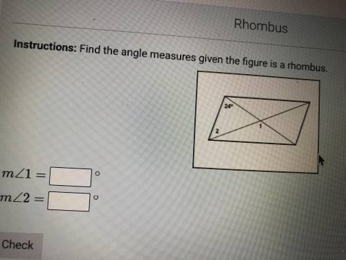 Find the angle measures given the figure is a rhombus?