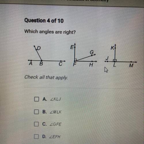 Which angles are right?