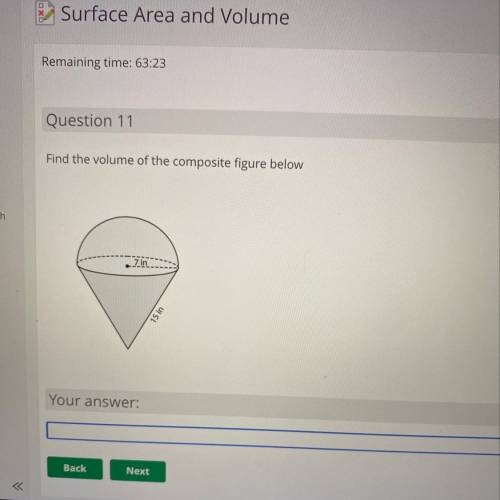 Find the volume of the composite figure below