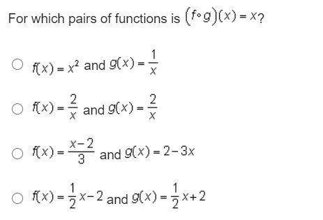 For which pairs of functions is (f * g) (x)?