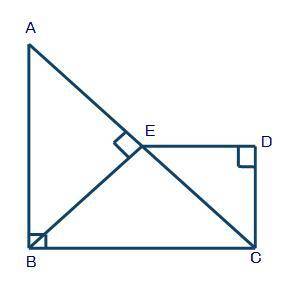Which triangle is similar to triangle AEB using the Pieces of Right Triangles Similarity Theorem? T