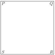 Let PQRS be a square piece of paper. P is folded onto R and then Q is folded onto S. The area of th