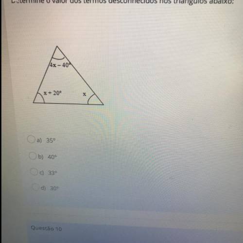 Determine o valor dos termos desconhecidos nos triângulos abaixo:
HELPP