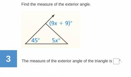 Thank u! Find the measure of the exterior angle.