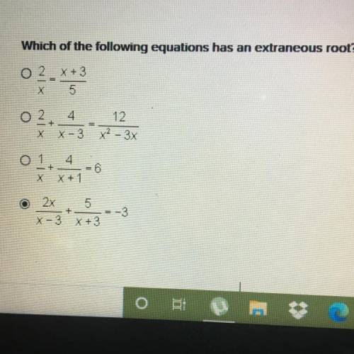 Which of the following equations has an extraneous root?