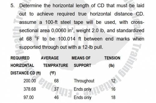 Determine the horizontal length of CD that must be laid

out to achieve required true horizontal d