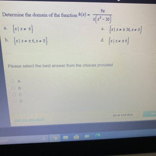 Determine the domain of the function 9x/x(x^2-36)