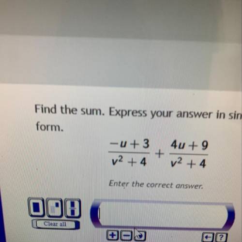 Find the sum. Express your answer in simplest
form.