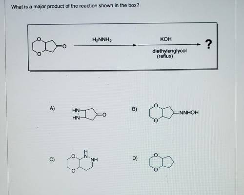What is a major product of the reaction shown in the box?