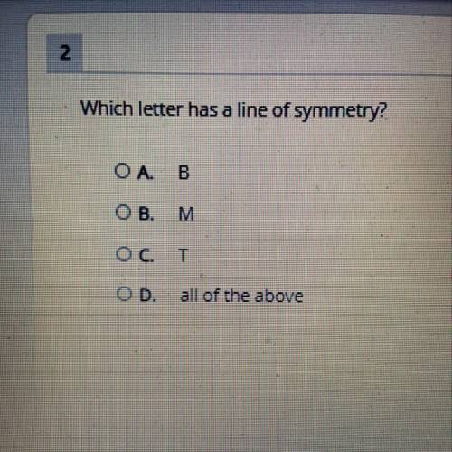 Which letter has a line of symmetry?