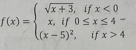 Evaluate f(4) if f(x) =