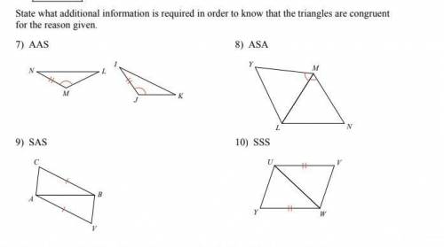 I need help please answer ASAP Have a good explanation and specify which sides are congruent. Will