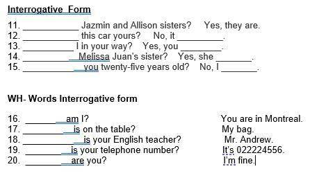 Verb to be interrogative form