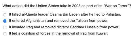What action did the United States take in 2003 as part of its War on Terror”?Please help