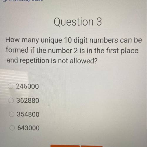 how many unique 10 digit numbers can be formed if the number 2 is in the first place and repetition