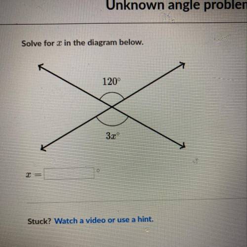 Solve for 2 in the diagram below.
120°
32°
T=
