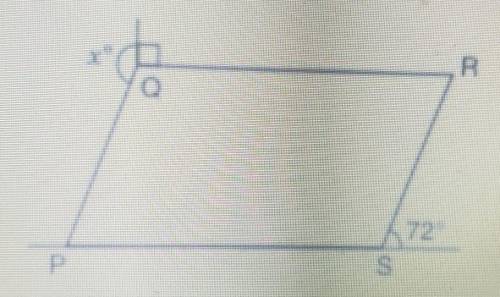 In the figure above, pqrs is a parallelogram. What is the value of x?