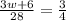 \frac{3w + 6}{28}  =  \frac{3}{4}