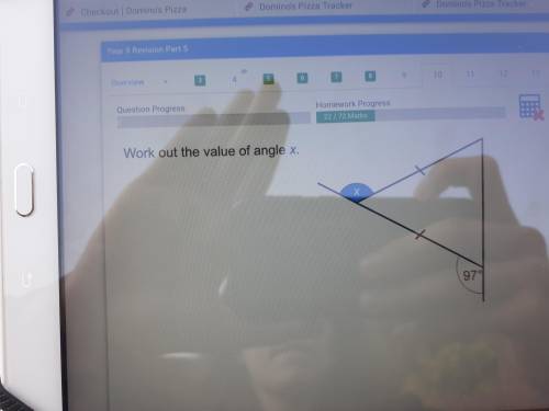 Work out the value of angle x