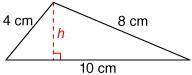 If the area of the figure is 16 square centimeters, what is the height of the triangle?
