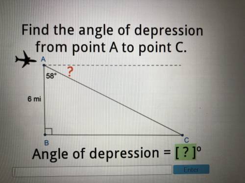 Angle of depression from point a to point c