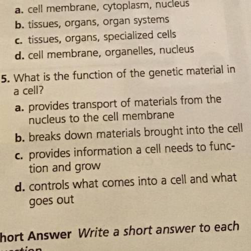 What is the function of the genetic material in a cell?