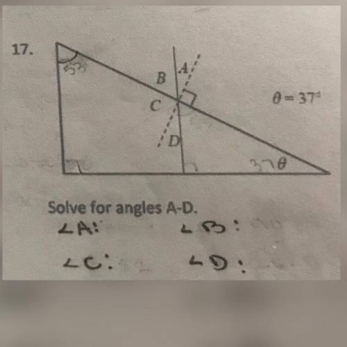 Solve for angles A-D