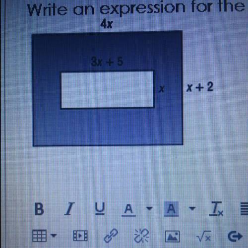 Write an expression for the shaded area