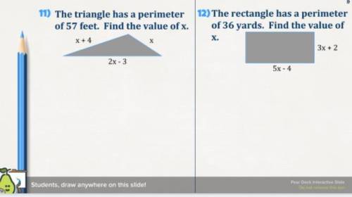 Please help! Find the value of x and the perimeter