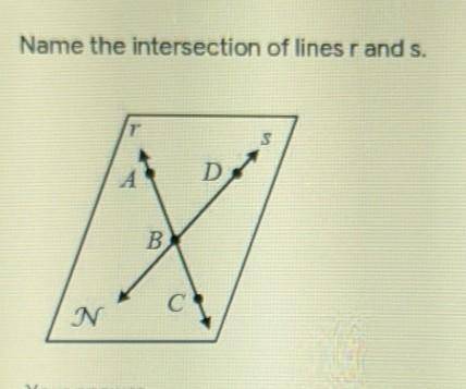 Name the intersection of lines r and a.