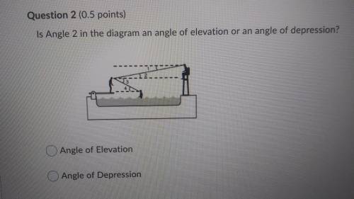 Is angle 2 in the diagram and angle of elevation or an angle of depression