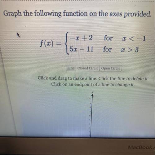 Graph the following function on the axes provided.
