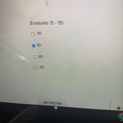 Evaluate 
l5 - 15l
Is this right?