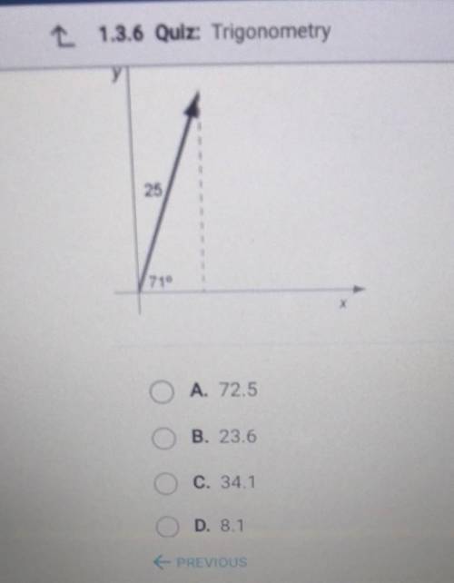 What is the length of the x-component of the vector shown below