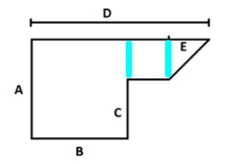 Write an algorithm that outlines how to calculate the room area for the image below.