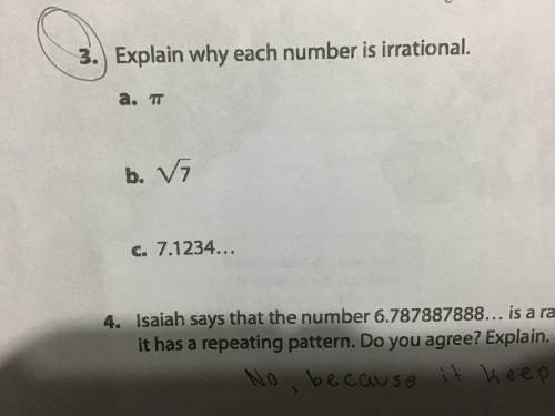 HELPPP ASAP Explain why each number is irrational