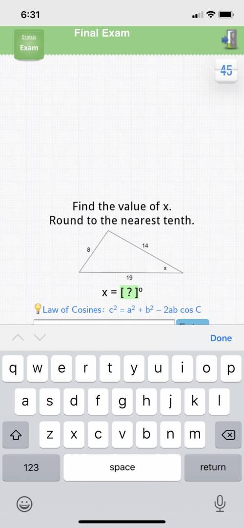 Find the value of X round to the nearest tenth. I need help.