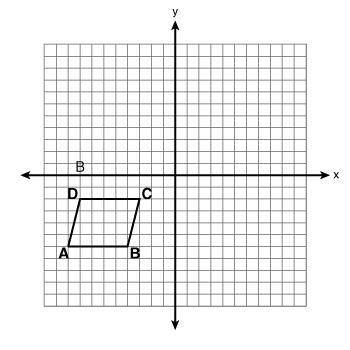 Quadrilateral ABCD is graphed on a coordinate plane with the vertices A(-9,-6), B(-4,-6), C(-3,-2),