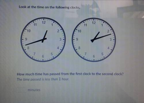 How much time has passed from the first clock to the second clock? The time passed is less than 1 h