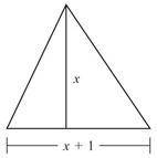 The area of the triangle above is 21. What is the value of x?