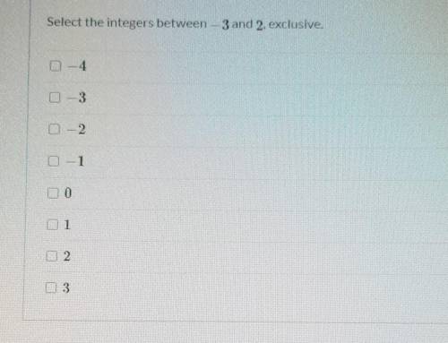 Tell the integers between: